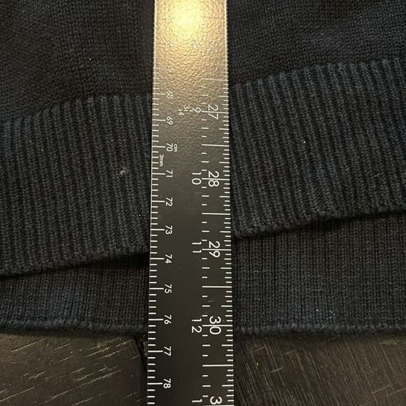 Tesla Mens V-Neck Cardigan Button Varsity Sweater Black Size Large - Picture 9 of 9